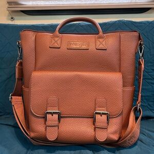 Wrangler Brown Leather Backpack Purse